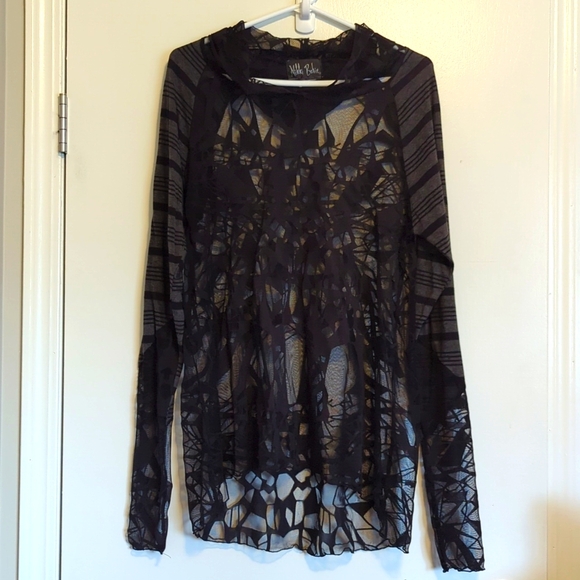 Nikki Babie Long Black Lace OuterTop/Cover-up - Picture 1 of 7